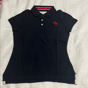 Abercrombie & Fitch Navy Polo with Red Accent